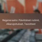 Regeneraatio: Päivittäiset rutiinit, Aikarajoitukset, Tavoitteet