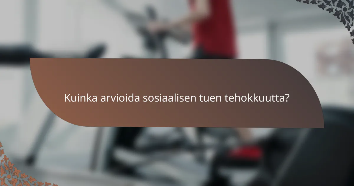 Kuinka arvioida sosiaalisen tuen tehokkuutta?