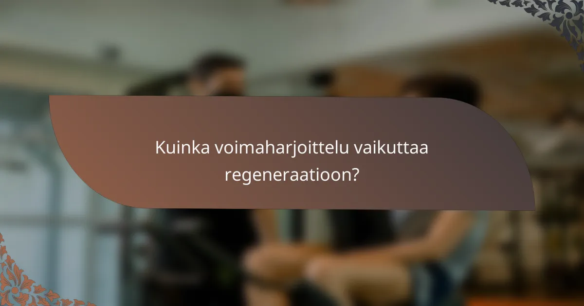 Kuinka voimaharjoittelu vaikuttaa regeneraatioon?